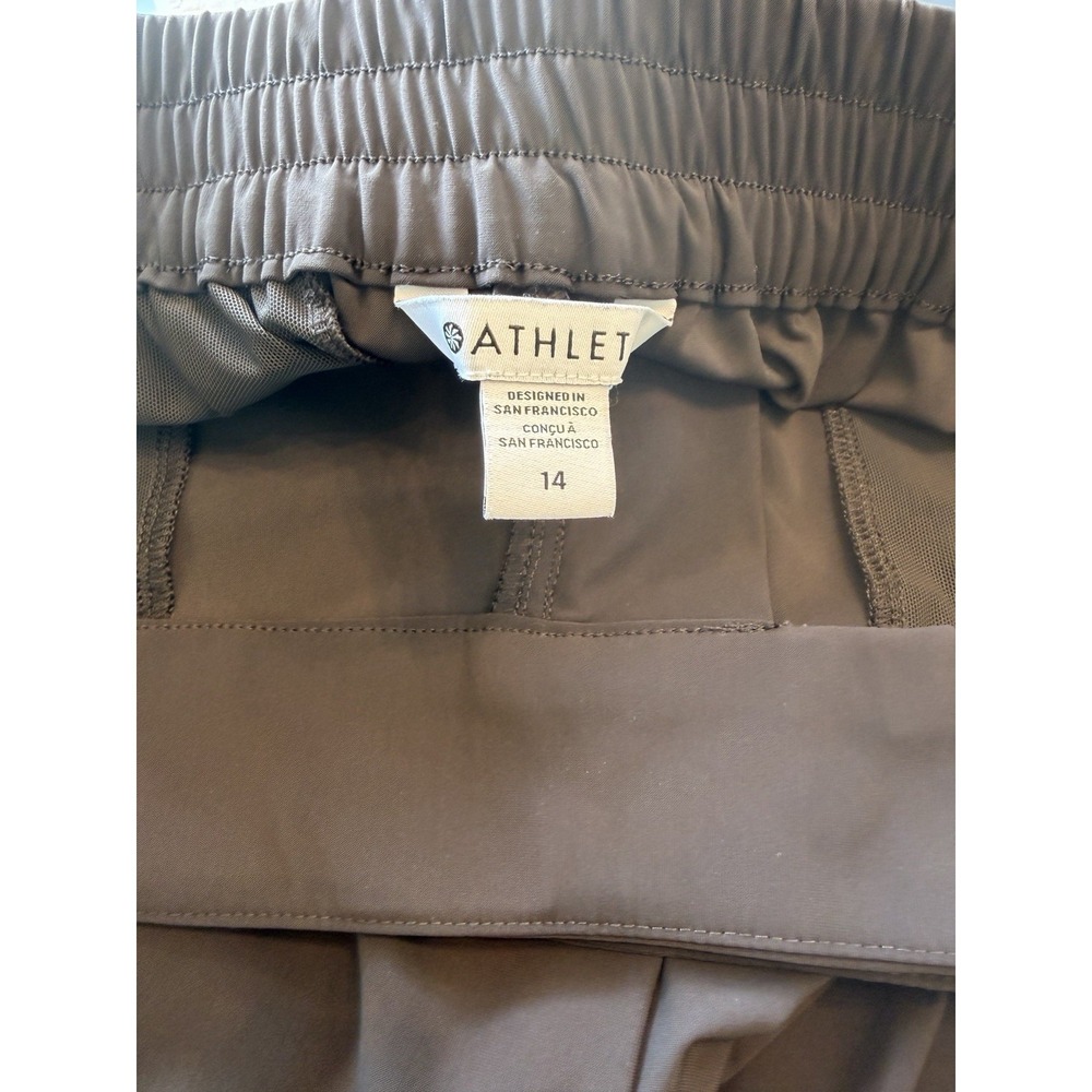 Athleta Truffle Brown High Rise Wide Leg Pleated Pinnacle Trouser Pants Size 14 - Picture 7 of 9